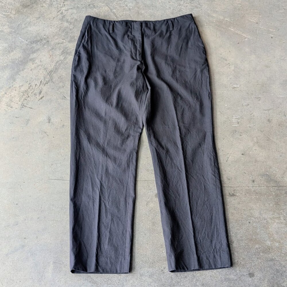 Dries Van Noten Women's Black Cotton Wool Blend Pants Trousers size 42